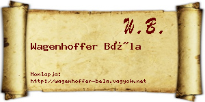 Wagenhoffer Béla névjegykártya