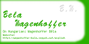 bela wagenhoffer business card